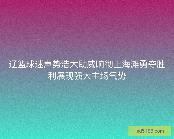 辽篮球迷声势浩大助威响彻上海滩勇夺胜利展现强大主场气势
